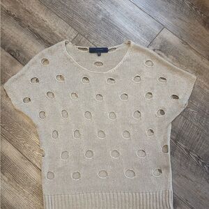 Lumiere Cream Knit Top with Cut-Out Detail